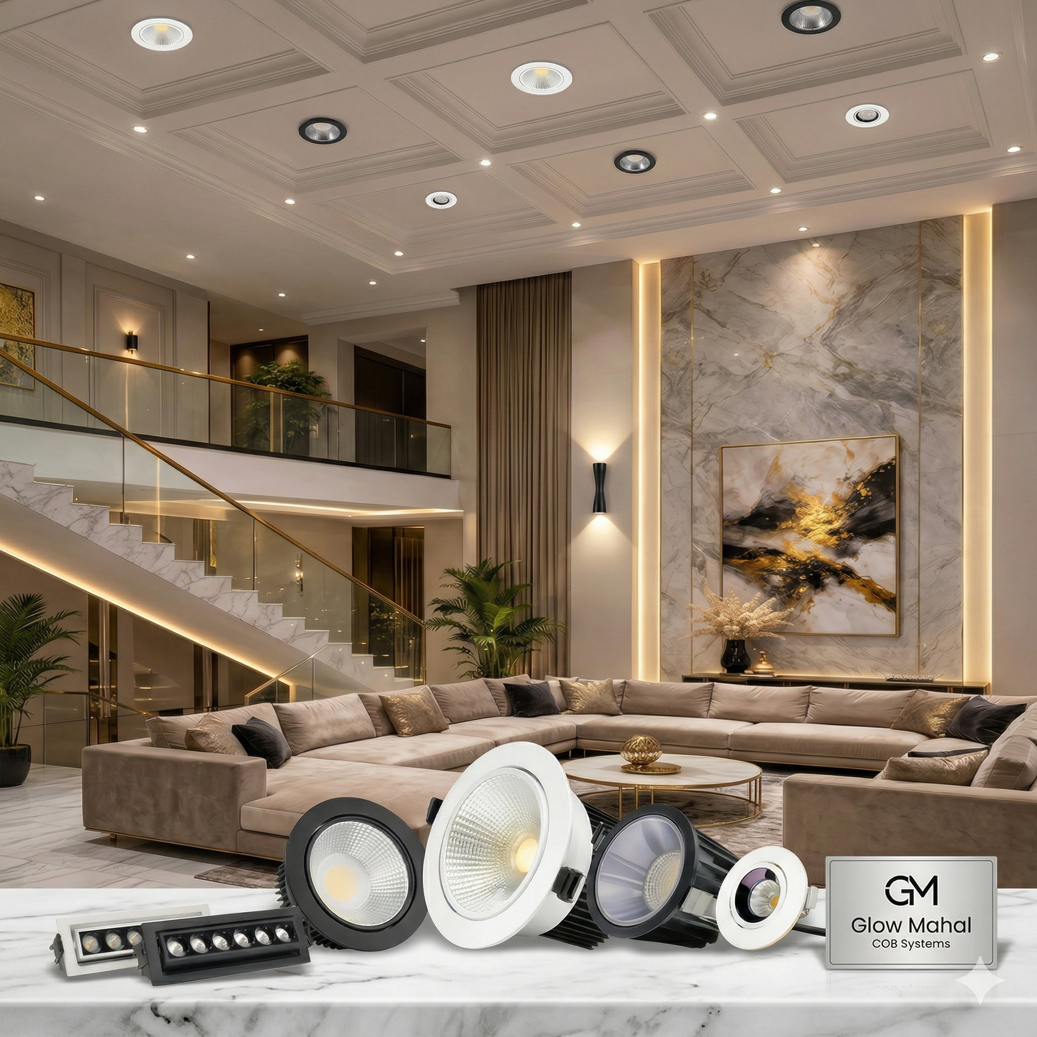 LED downlights ceiling recessed lighting for modern home and office interiors