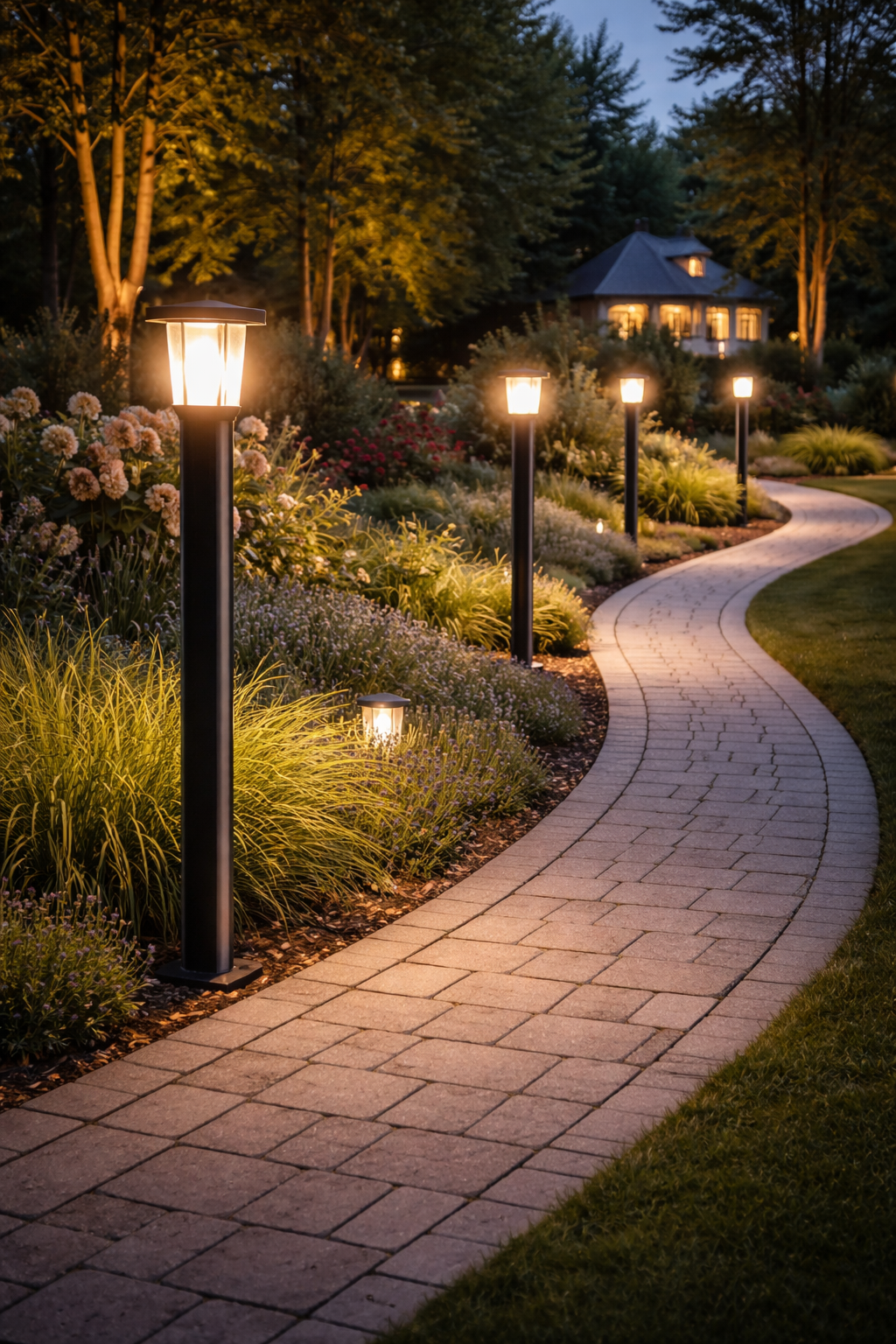 garden pole lights outdoor LED lighting for landscape pathways and parks