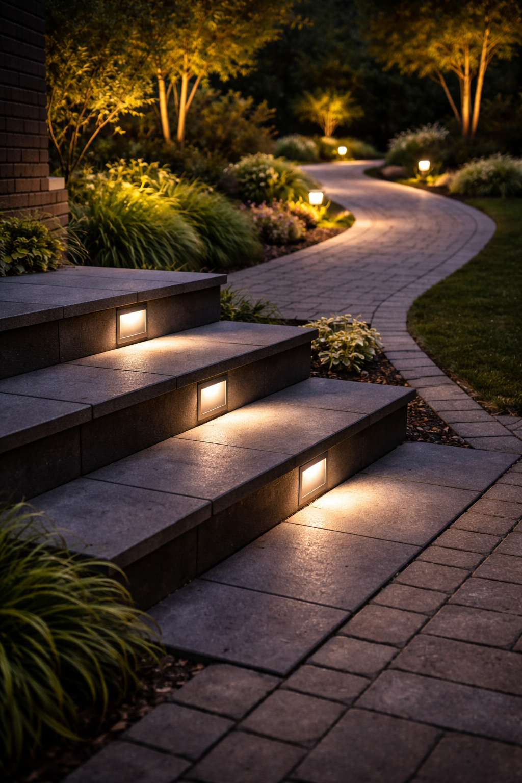 LED foot lights for staircase steps and pathway lighting indoor and outdoor
