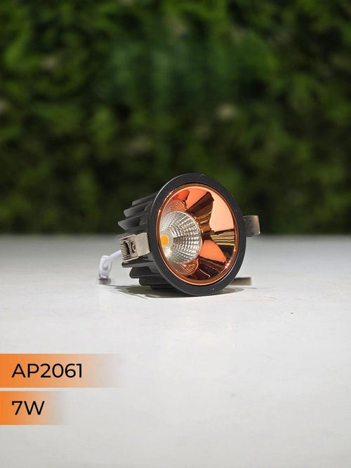 2061 7W black deep recessed COB downlight anti glare LED ceiling spotlight for modern interior lighting