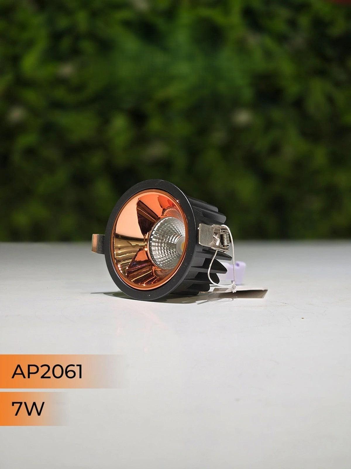 2061 7W black deep recessed COB downlight anti glare LED ceiling spotlight for modern interior lighting