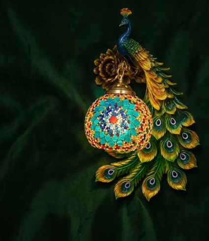 Peacock swing arm wall light decorative E27 wall lamp without bulb for luxury bedroom and living room interior décor